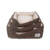 Cama Quadrada Antiderrapante Castanha/Creme - BPS