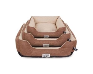 Cama Quadrada Castanho, Preto e Creme - BPS