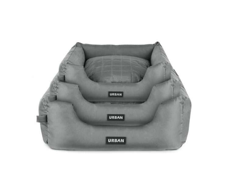 Cama Quadrada Cinzenta Algodão