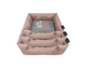 Cama Quadrada Rosa de Linho - BPS