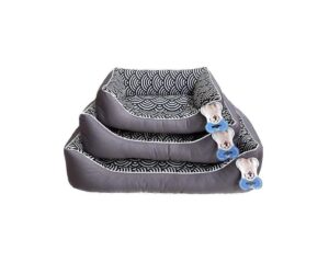 Cama Retangular Estampada Preto/Branco - BPS