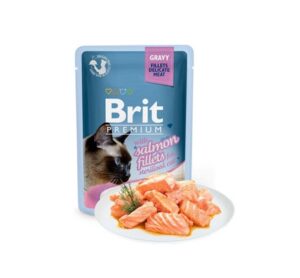 Cat Sterilized Fillets Gravy C/Salmão 85Gr - Brit