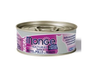 Cat Wet Natural Atum e Frango/Vaca 80Gr - Monge
