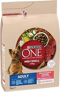 ONE Mini <10kg Ração para Cão Adulto Pequeno com Carne de Bovino e Arroz 3kg - Purina